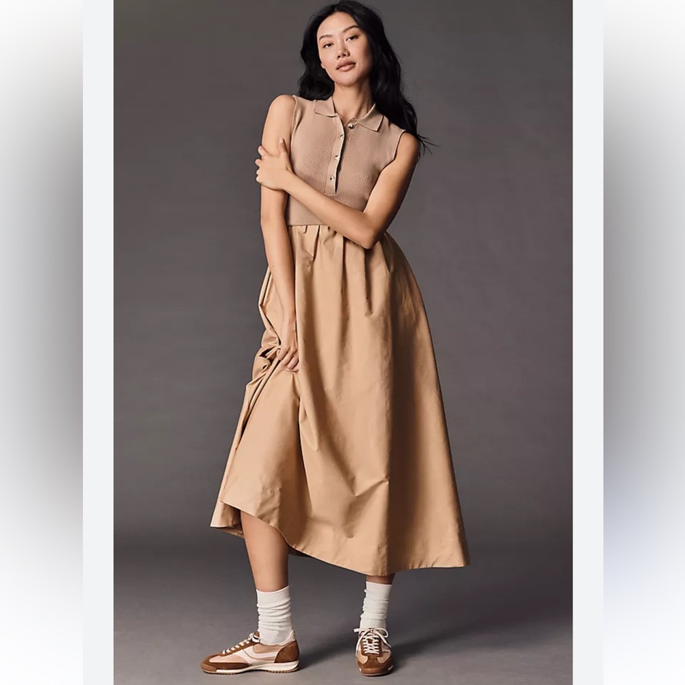 NWOT By Anthropologie Thea Polo Collar
Sleeveless Dress. Size S. MSRP $158
